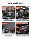 VEVOR viedais akumulatoru lādētājs 20 A, 6 V / 12 V / 24 V LiFePO4 un svina-skābes akumulatoriem (GEL / AGM), ar LCD displeju, uzturēšanas un desulfatācijas funkciju, piemērots automašīnām, laivām, motocikliem un zāles pļāvējiem