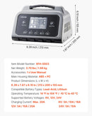 VEVOR viedais akumulatoru lādētājs 20 A, 6 V / 12 V / 24 V LiFePO4 un svina-skābes akumulatoriem (GEL / AGM), ar LCD displeju, uzturēšanas un desulfatācijas funkciju, piemērots automašīnām, laivām, motocikliem un zāles pļāvējiem