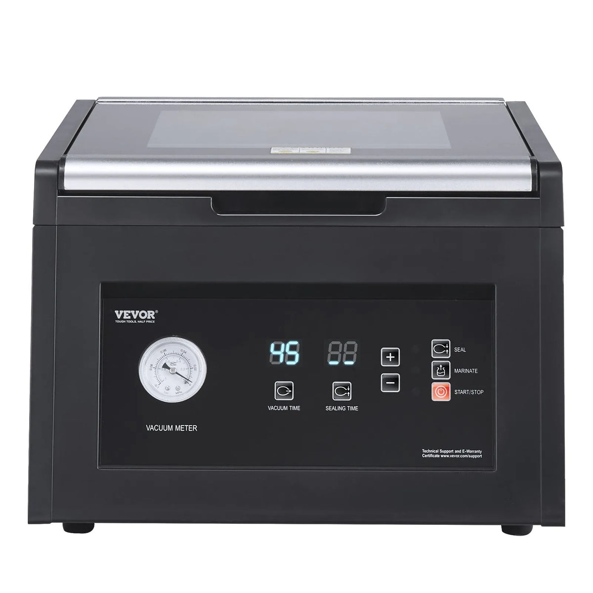 VEVOR kameru vakuuma iepakotājs 380 W, 290 mm blīvējums, mitriem produktiem un gaļai