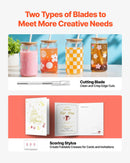 VEVOR vinila griešanas iekārta ar automātisku kontūru noteikšanu, 2 veidu asmeņiem, dizaina programmatūru un materiāliem, saderīga ar vairākiem failu formātiem, DIY personalizētu projektu izgatavošanai