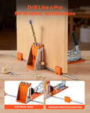 VEVOR regulējams kabatas urbumu šablonu komplekts kokapstrādei, 12,7–38,1 mm, ar koferi, C-skavu, pakāpju urbi, sešstūra atslēgu, urbšanas dziļuma gredzenu, kvadrātuzgali un pastiprinātu metāla rāmi