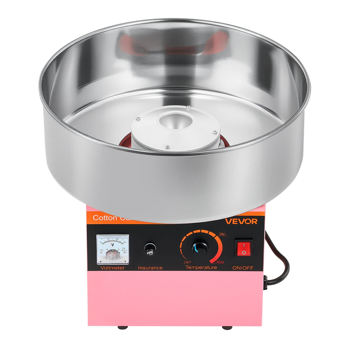 Dough Mixer 1000 W, Electric, with 38 cm Stainless Steel Bowl and Sugar Caster, Suitable for Commercial Use, Birthdays and Family Celebrations, Pink