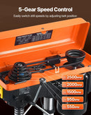 VEVOR galda urbjmašīna 254 mm, 550 W indukcijas motors, regulējams ātrums 550 / 950 / 1500 / 2000 / 2500 apgr./min, noliecams darba galds 0–45°, precīza X-Ray pozicionēšana koka un metāla urbšanai