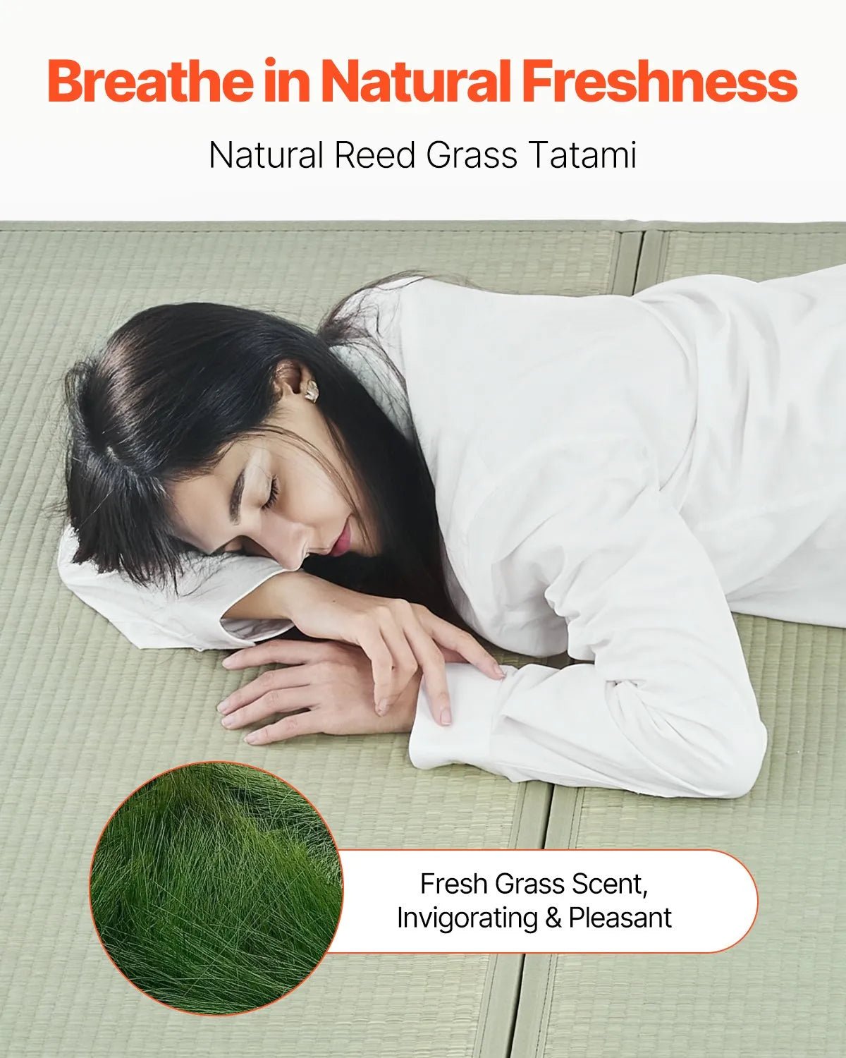 VEVOR salokāms japāņu tatami matracis Twin izmērs no dabīgas niedru zāles ar neslīdošu pamatni un svaigu aromātu, futona matracis gulēšanai, meditācijai un jogai - ZEMLETES.LV