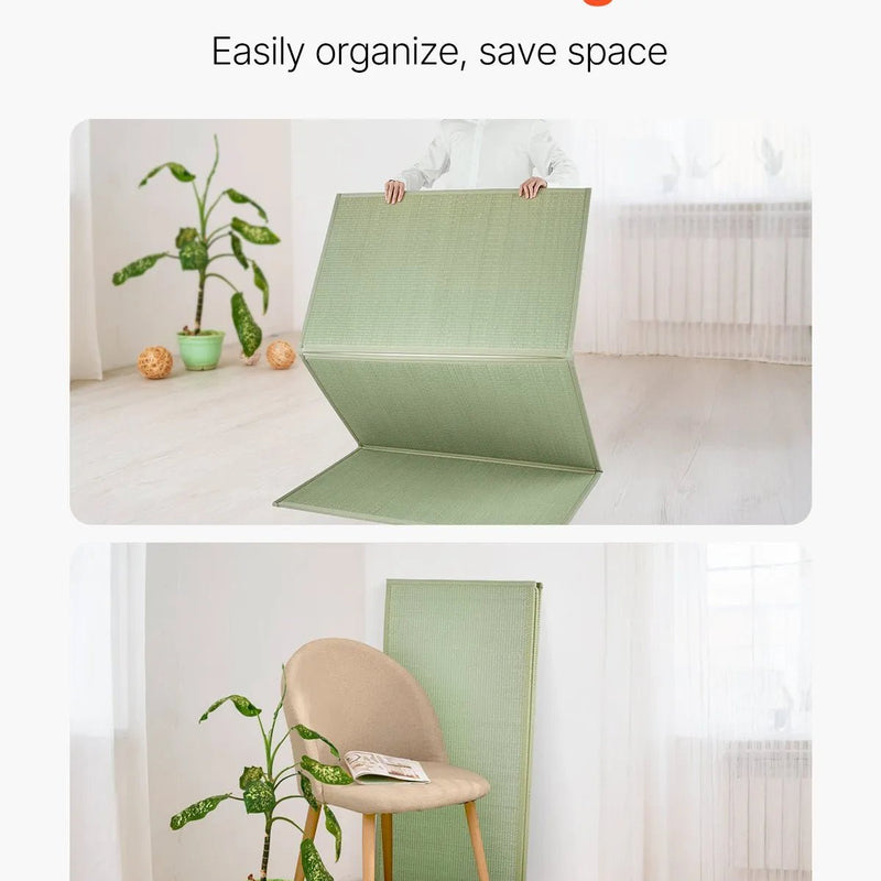 VEVOR salokāms japāņu tatami matracis Twin izmērs no dabīgas niedru zāles ar neslīdošu pamatni un svaigu aromātu, futona matracis gulēšanai, meditācijai un jogai - ZEMLETES.LV