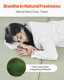 VEVOR salokāms japāņu tatami matracis Full izmērs no dabīgas niedru zāles ar neslīdošu pamatni un svaigu aromātu, futona matracis gulēšanai, meditācijai un jogai - ZEMLETES.LV
