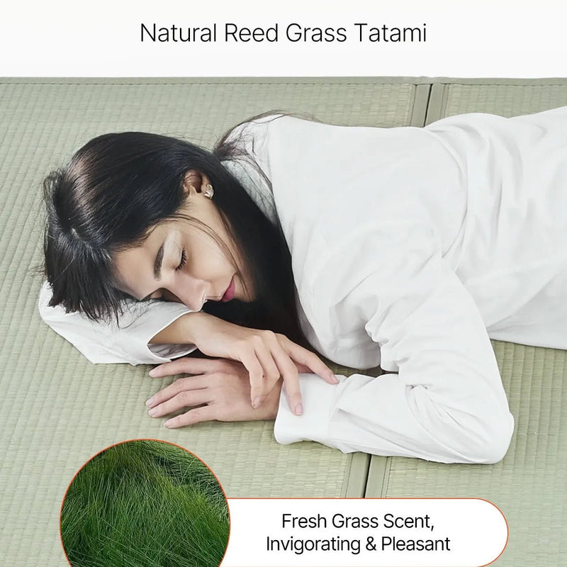 VEVOR salokāms japāņu tatami matracis King izmērs no dabīgas niedru zāles ar pamatni un svaigu aromātu, futona matracis gulēšanai, meditācijai un jogai - ZEMLETES.LV