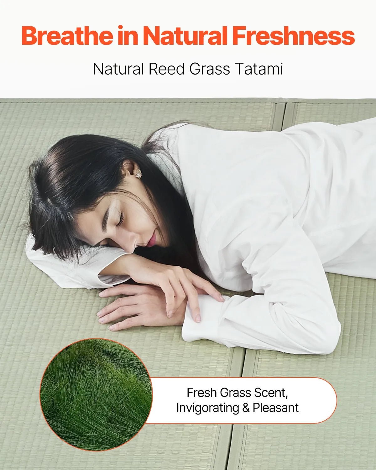 VEVOR salokāms japāņu tatami matracis King izmērs no dabīgas niedru zāles ar pamatni un svaigu aromātu, futona matracis gulēšanai, meditācijai un jogai - ZEMLETES.LV