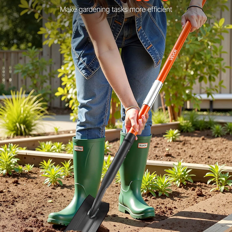 Tranšeju lāpsta 10,4 cm smagā darba asmens ar stiklašķiedras kātu un neslīdošu rokturi 142,5 cm