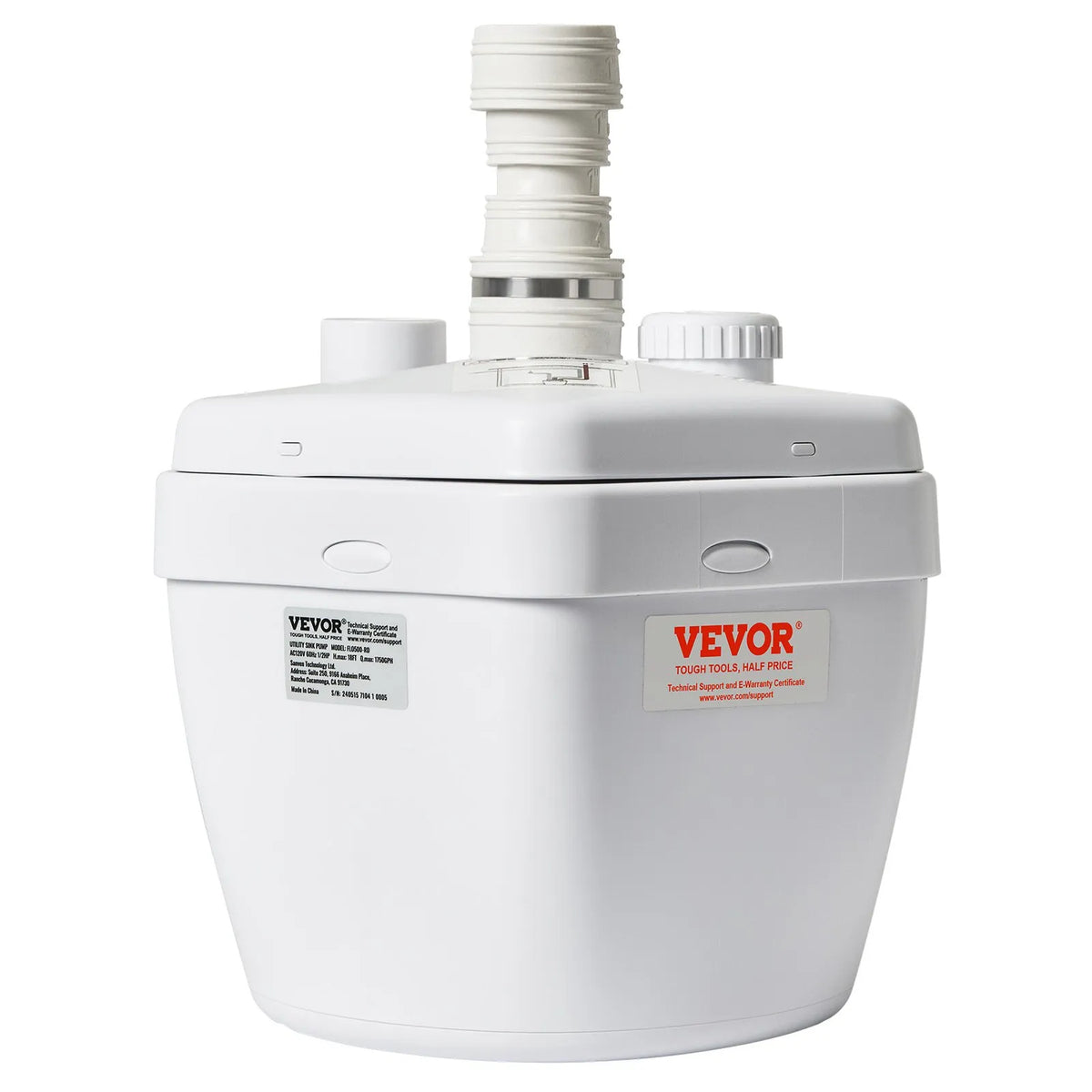 VEVOR Household Sink Drainage Pump System 200 W, Flow Rate up to 5700 l/h, Lift Height 5.5 m, 38 mm Outlet, Low Noise and Corrosion Resistant Pump for Villas, Basements, Washing Machines, Sinks and Bars