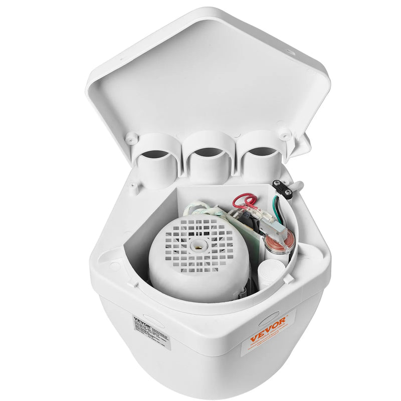 VEVOR saimniecības izlietnes drenāžas sūkņa sistēma 200 W, plūsma līdz 5700 l/h, pacelšanas augstums 5,5 m, 38 mm izplūde, zema trokšņa līmeņa un pret koroziju izturīgs sūknis villām, pagrabiem, veļas mašīnām, izlietnēm un bāriem