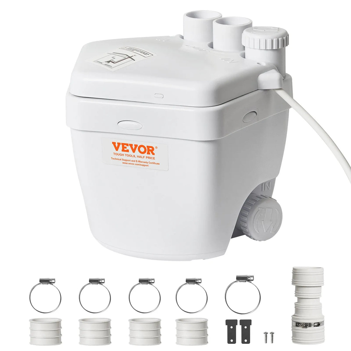 VEVOR Household Sink Drainage Pump System 200 W, Flow Rate up to 5700 l/h, Lift Height 5.5 m, 38 mm Outlet, Low Noise and Corrosion Resistant Pump for Villas, Basements, Washing Machines, Sinks and Bars