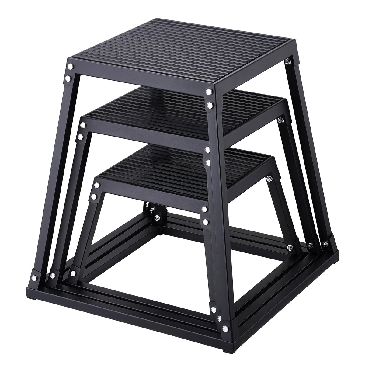 VEVOR Plyometric Jump Box Set 30/46/61 cm, Steel, Black