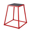 Plyometrisko lēcienu kastu komplekts 30/46/61/76 cm, tērauda neslīdošas platformas mājas treniņiem, sarkanas