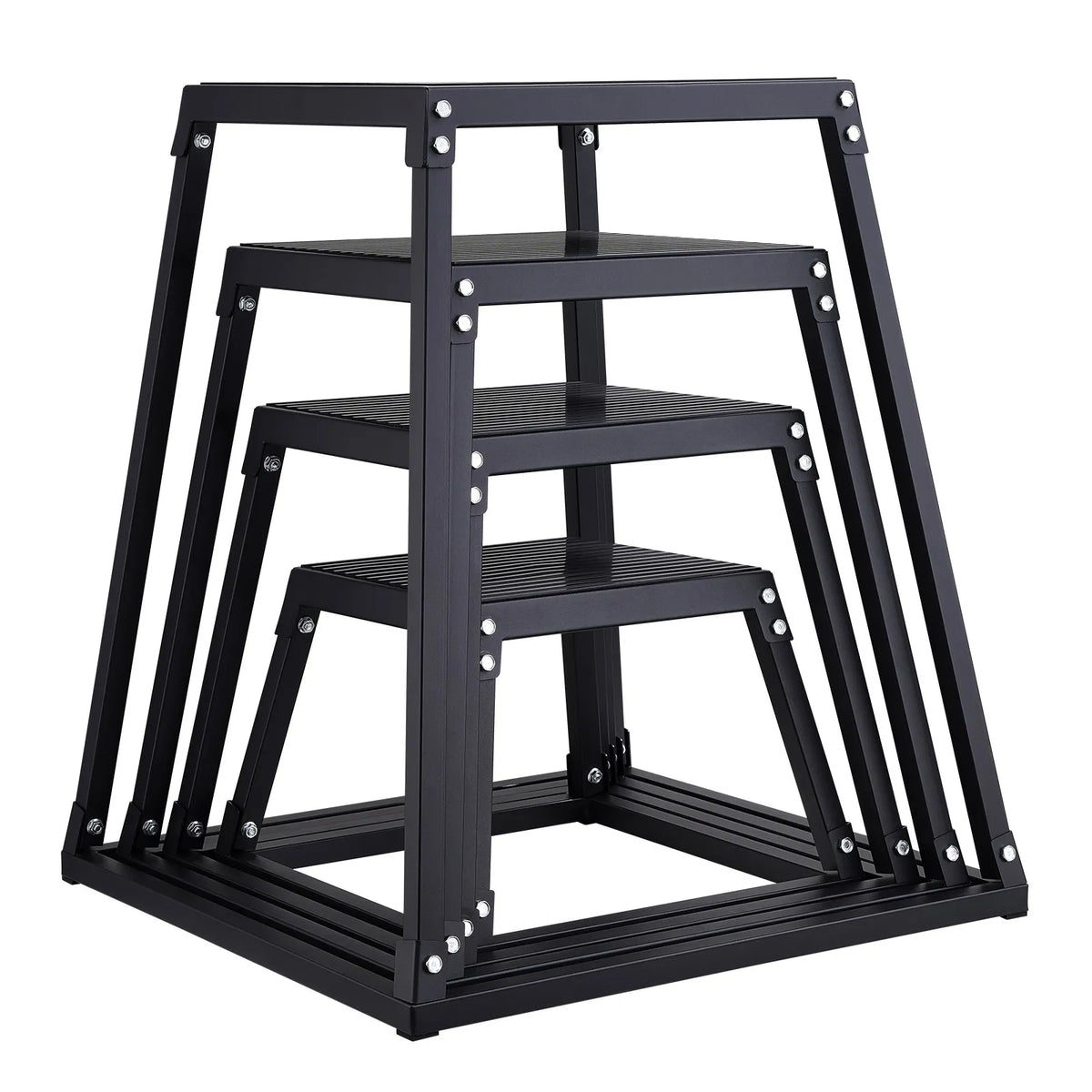 VEVOR Plyometric Jump Box Set 30/46/61/76 cm with Non-Slip Surface, Black