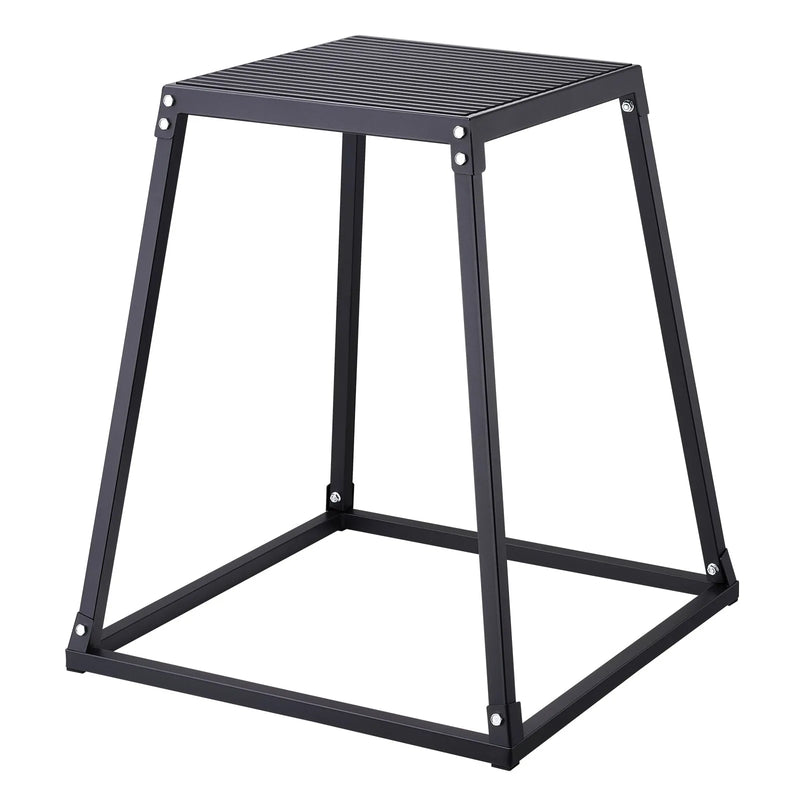 Plyometrisko lēcienu platformu komplekts 30/24/18/12 cm, pretizslīdes treniņu kaste spēka un veiklības vingrinājumiem mājas sporta zālei, melna