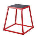 Plyometrisko lēcienu kastu komplekts 30/46/61 cm, tērauda neslīdošas platformas mājas treniņiem, sarkanas