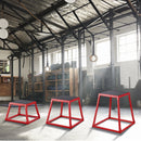 Plyometrisko lēcienu kastu komplekts 30/46/61 cm, tērauda neslīdošas platformas mājas treniņiem, sarkanas