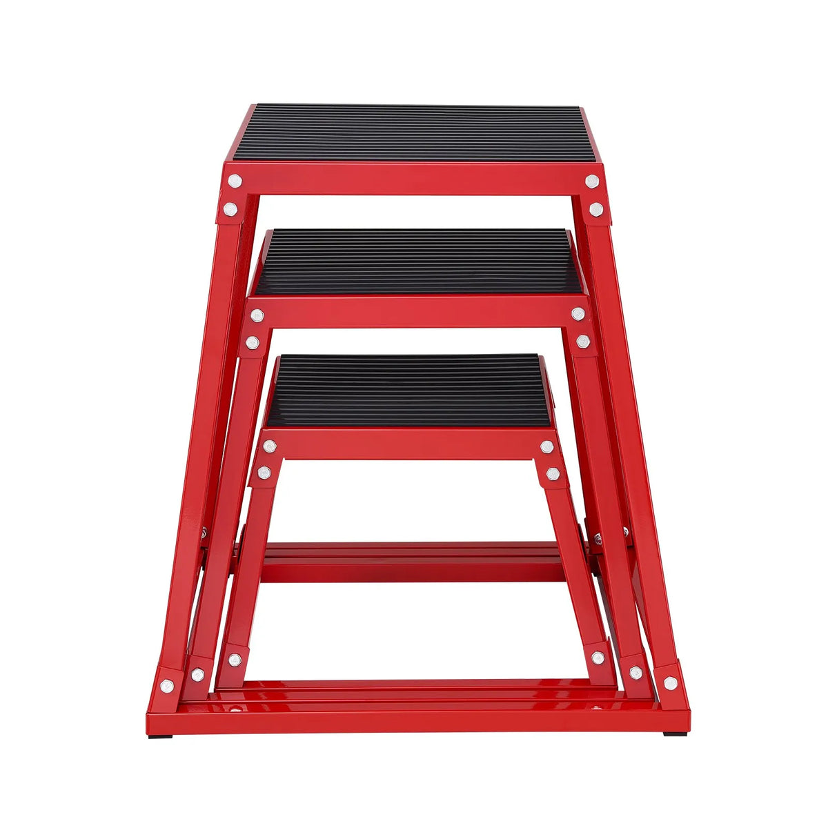 VEVOR Plyometric Jump Box Set 30/46/61 cm, Steel, Red