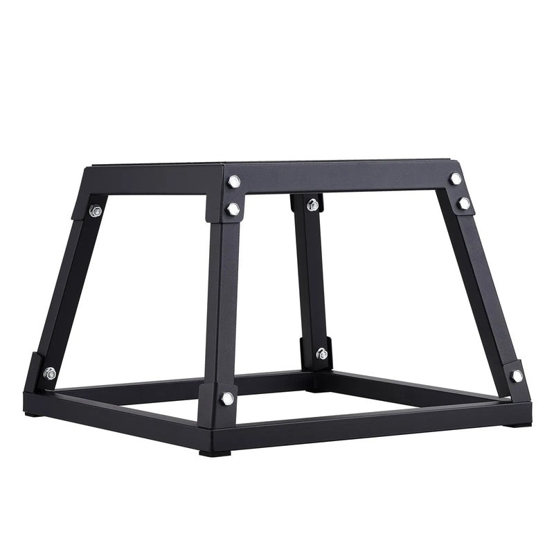 Pliometriskā kaste treniņiem, 30 cm tērauda platforma ar neslīdošu virsmu, piemērota mājas sporta zālei un spēka treniņiem, melna