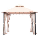 VEVOR Āra lapene 3 x 3 m ar pretmoskītu tīklu un izturīgu tērauda rāmi un 180 G poliesteru ar PU pārklājumu, ideāla atpūtai, āra ballītēm un dārza pasākumiem, gaiši brūna