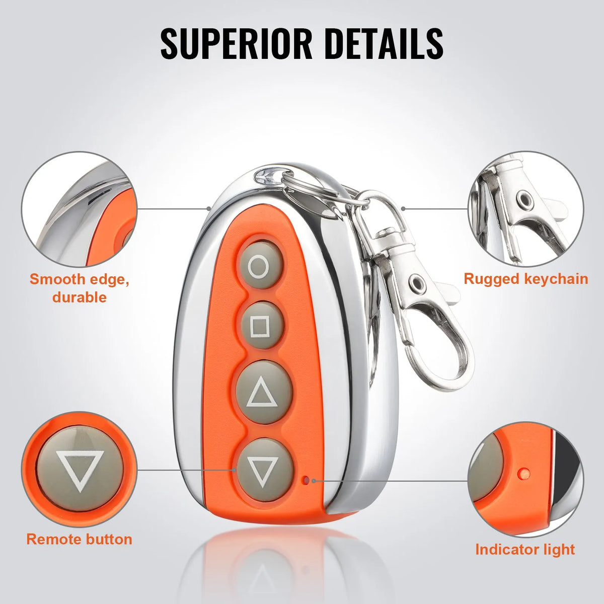 VEVOR Sliding Gate Opener Remote Control, 40 m Operating Range, 4-Button Automatic Garage and Driveway Gate Remote, Multi-Channel Electric Gate Security Key