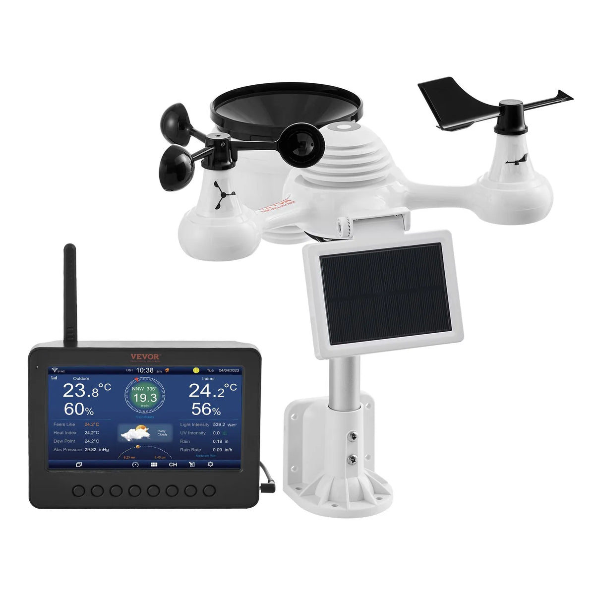 7 в 1 Wi-Fi лайка stacijas ar bezvadu āra sensoru un 178 mm TFT displeju