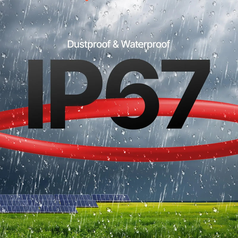 VEVOR saules paneļu pagarinājuma kabelis 30,48 m, 6 mm² / 10 AWG, IP67 ūdensizturīgs PV kabelis mājas, kuģu un kemperu saules paneļiem, sarkans