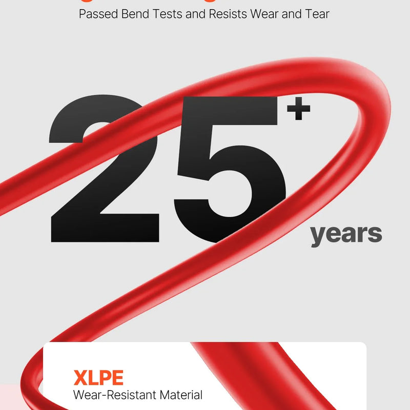 VEVOR saules paneļu pagarinājuma kabelis 30,48 m, 6 mm² / 10 AWG, IP67 ūdensizturīgs PV kabelis mājas, kuģu un kemperu saules paneļiem, sarkans