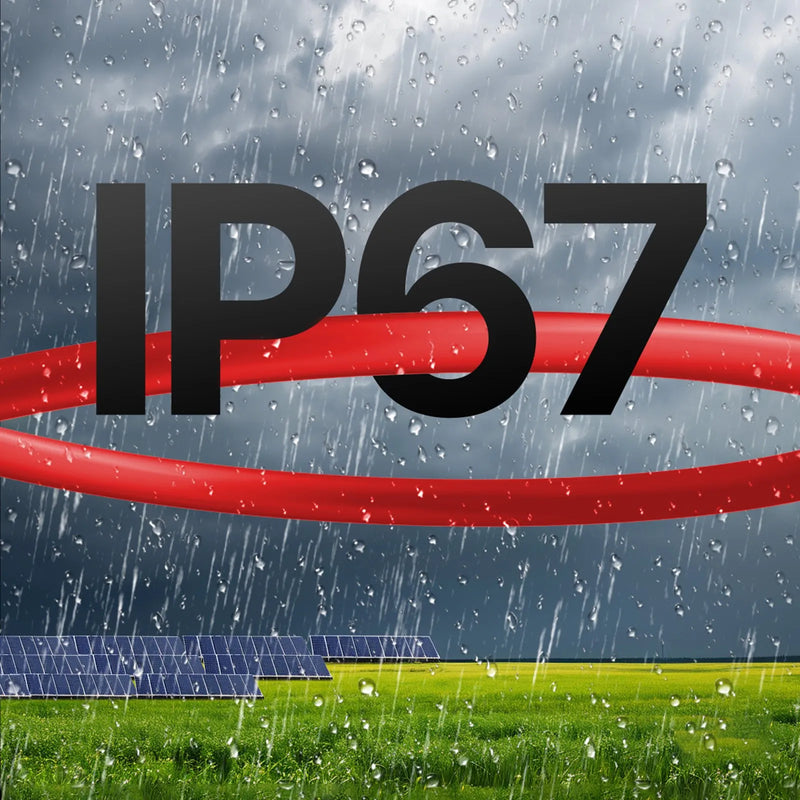 VEVOR saules paneļu pagarinājuma kabelis 30,48 m, 6 mm² / 10 AWG, IP67 ūdensizturīgs PV kabelis mājas, kuģu un kemperu saules paneļiem, sarkans