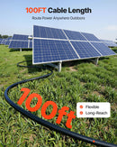 VEVOR saules paneļu pagarinātājkabeļu komplekts, 30,48m melns + 30,48m sarkans, 6mm², alvota vara PV kabelis, IP67, mājas, autonomām fotoelektriskajām sistēmām, automašīnām, kemperiem un laivām