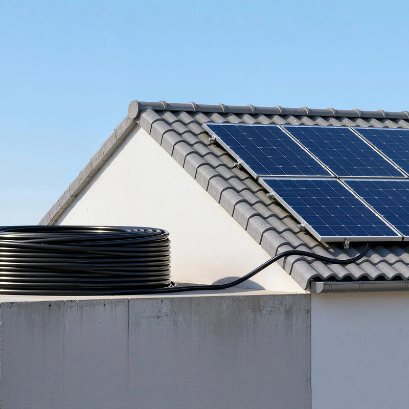 VEVOR saules paneļu pagarinātājkabeļu komplekts, 30,48m melns + 30,48m sarkans, 6mm², alvota vara PV kabelis, IP67, mājas, autonomām fotoelektriskajām sistēmām, automašīnām, kemperiem un laivām