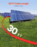 VEVOR 9,14 m saules paneļu pagarinājuma kabeļu komplekts, 6 mm² PV kabeļi ar ūdensizturīgiem savienotājiem, melns un sarkans, paredzēti mājas, kuģu un kemperu saules paneļiem (2 gab.)