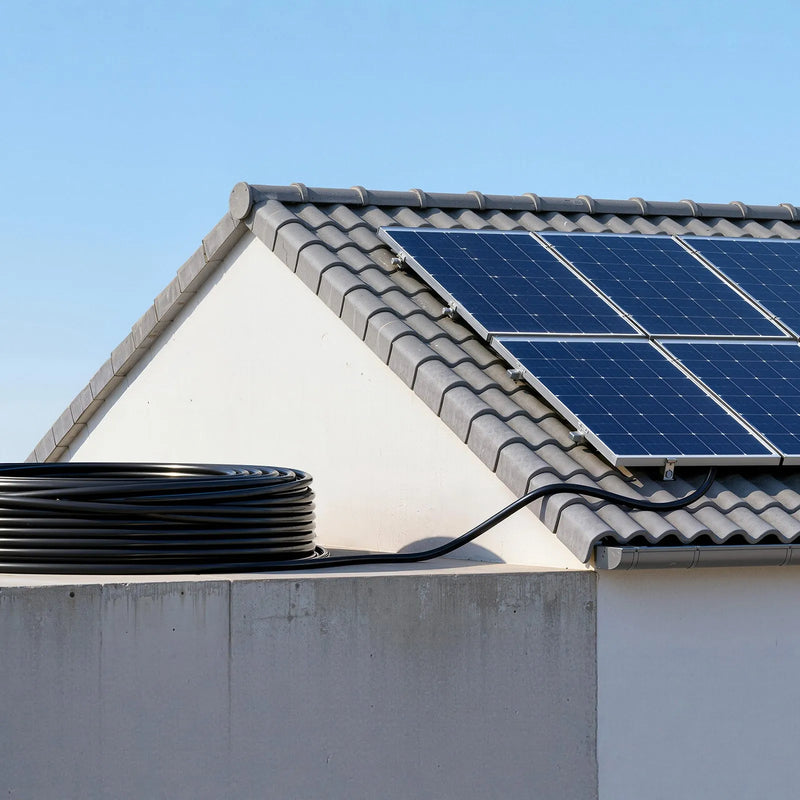 VEVOR saules paneļu pagarinātājkabeļu komplekts, 19,81m melns + 19,81m sarkans, 6mm², ar vīrišķo un sievišķo savienotāju, IP67, alvota vara PV kabelis āra fotoelektriskajām sistēmām