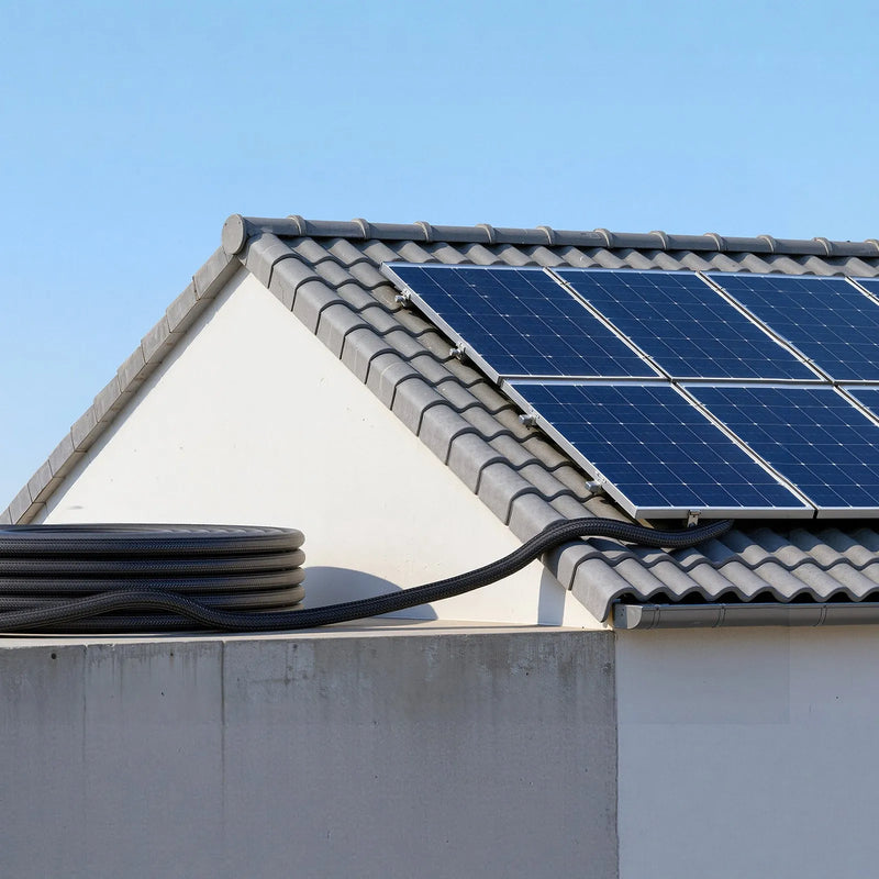 VEVOR saules paneļu pagarinātājkabeļu komplekts, 9,14m, 6mm², ar ugunsdrošu aizsargapvalku, vīrišķo un sievišķo savienotāju, IP67, PV kabelis automašīnām, kemperiem un āra saules enerģijas sistēmām, melns un sarkans