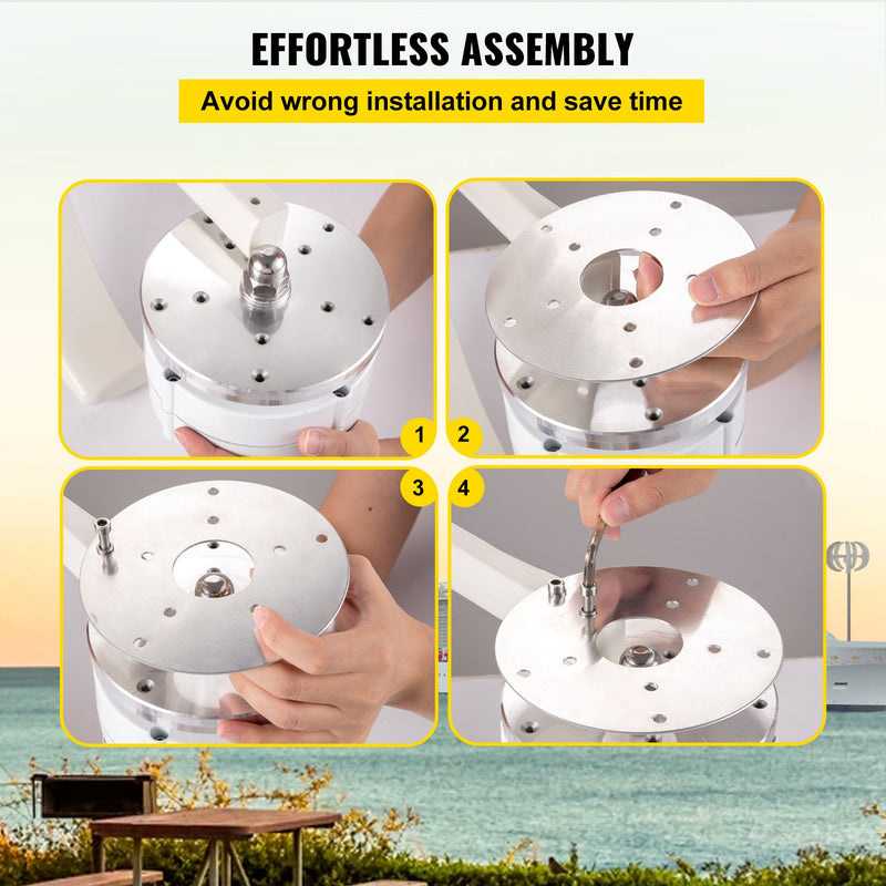 400W 12V vertikālais vējaģenerators ar laternas dizainu, 5 neilona lāpstiņas