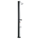 VEVOR 35 l ar sauli apsildāma āra duša ar 195 cm dušas galvas augstumu, brīvi stāvoša, ar kāju krānu un ziepju plauktu, karstā un aukstā ūdens regulēšana, piemērota dārzam, baseinam un pludmalei, melna/sudraba