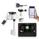 7-in-1 Wi-Fi laika apstākļu stacija ar 177,8 mm TFT displeju, bezvadu saules sensoru, nokrišņu mērītāju, vēja ātruma un virziena, temperatūras, mitruma un nokrišņu uzraudzību iekštelpās un āra apstākļos