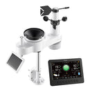 7-in-1 Wi-Fi laika apstākļu stacija ar 177,8 mm TFT displeju, bezvadu saules sensoru, nokrišņu mērītāju, vēja ātruma un virziena, temperatūras, mitruma un nokrišņu uzraudzību iekštelpās un āra apstākļos