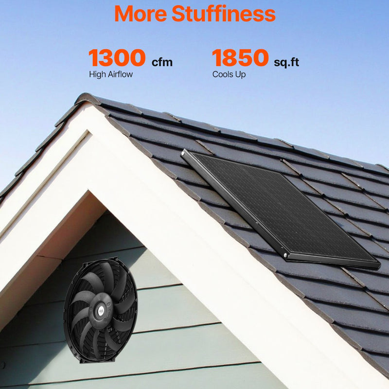 VEVOR 30 cm sienas stiprināmais bēniņu ventilaatorid, 2210 m³/h, ar regulējamu termostatu