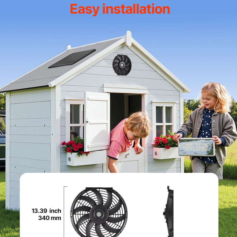 VEVOR 30 cm sienas stiprināmais bēniņu ventilaatorid, 2210 m³/h, ar regulējamu termostatu