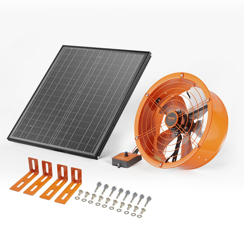 VEVOR 35,6 cm bēniņu ventilators ar termostatu, 2209 m³/h, sienas stiprinājums