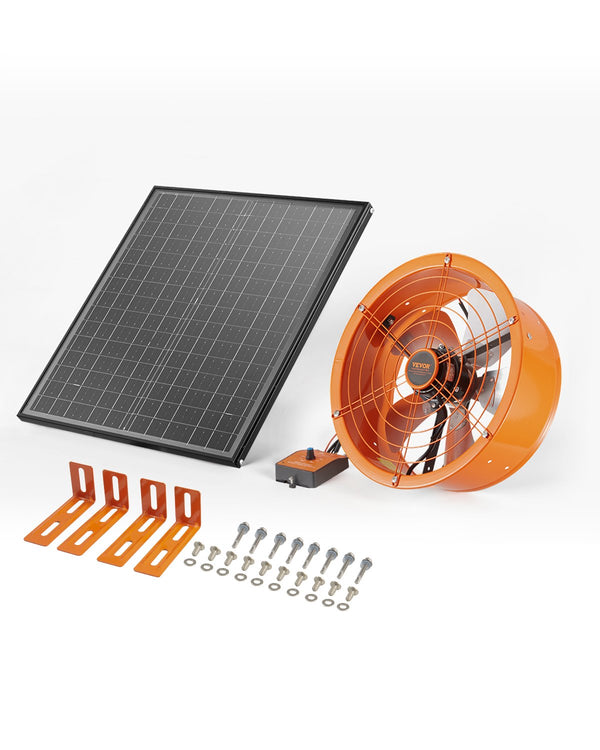 VEVOR 35,6 cm bēniņu ventilators ar termostatu, 2209 m³/h, sienas stiprinājums