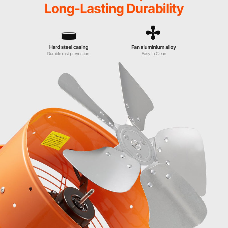 VEVOR 35,6 cm bēniņu ventilators ar termostatu, 2209 m³/h, sienas stiprinājums