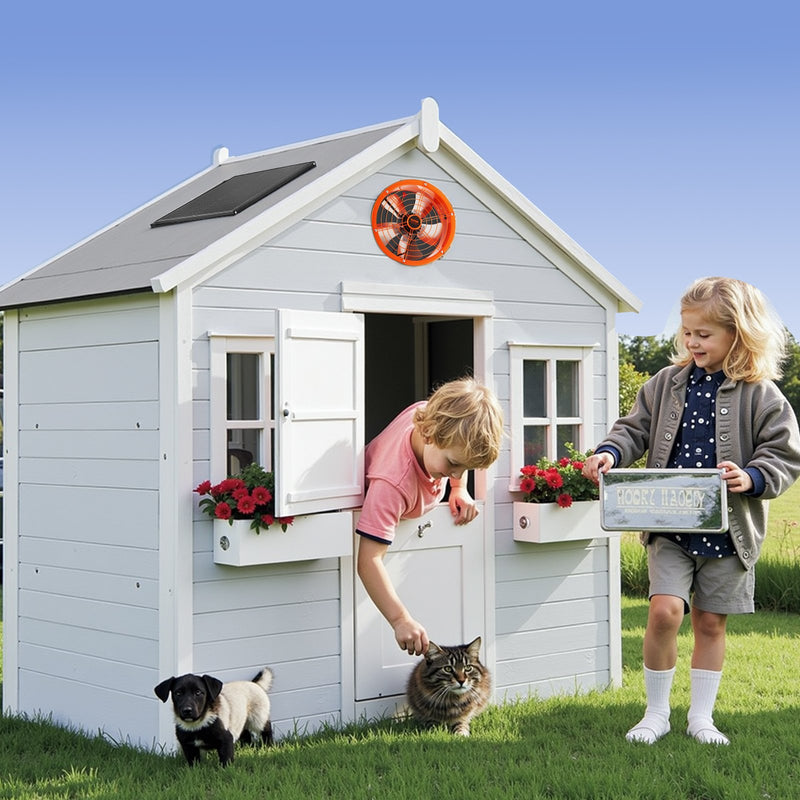 VEVOR 35,6 cm bēniņu ventilators ar termostatu, 2209 m³/h, sienas stiprinājums