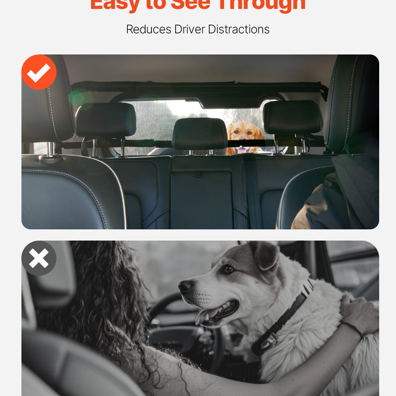 VEVOR suņa auto barjera, 1168 mm auto dalītājs, dzīvnieku barjera bagāžniekam
