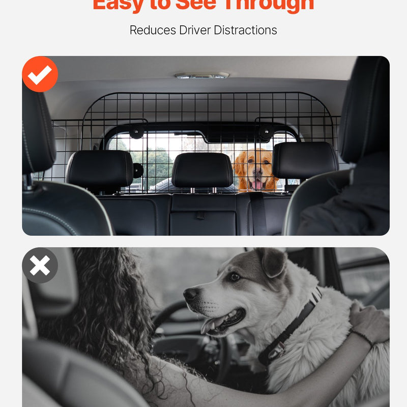 VEVOR suņa auto barjera, 900-1539 mm regulējams dzīvnieku dalītājs bagāžniekam