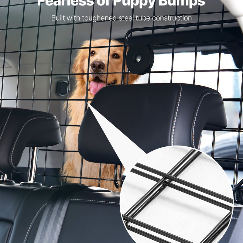 VEVOR suņa auto barjera, 965 mm - 1685 mm regulējams dzīvnieku dalītājs vārtiem bagāžniekam