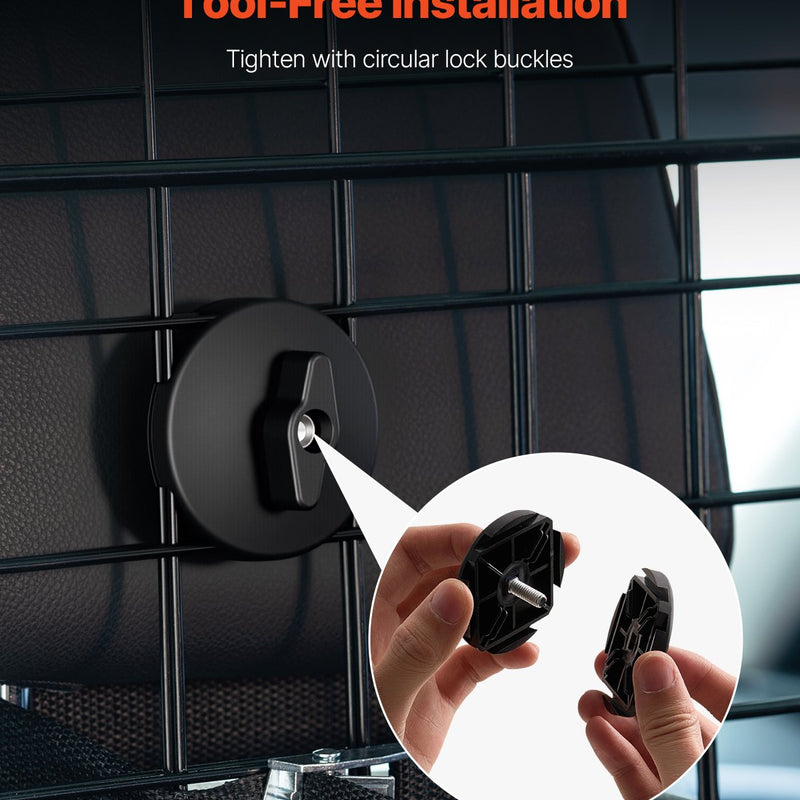 VEVOR suņa auto barjera, 965 mm - 1685 mm regulējams dzīvnieku dalītājs vārtiem bagāžniekam