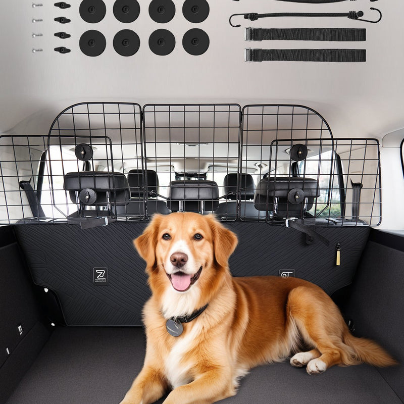 VEVOR suņa auto barjera, 980 mm - 1565 mm regulējams dzīvnieku dalītājs vārtiem bagāžniekam